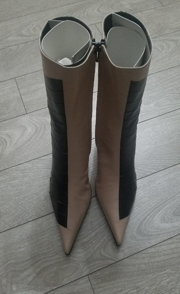 Alain Tondowski Paris Cream/Black Boots - Picture 3 of 8